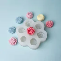 7Pcs Flower Silicone Molds 3D Rose Peony Chocolate Cake Baking Mold Handmade Candle Soap Gypsum Resin Handicraft Making Tools 5