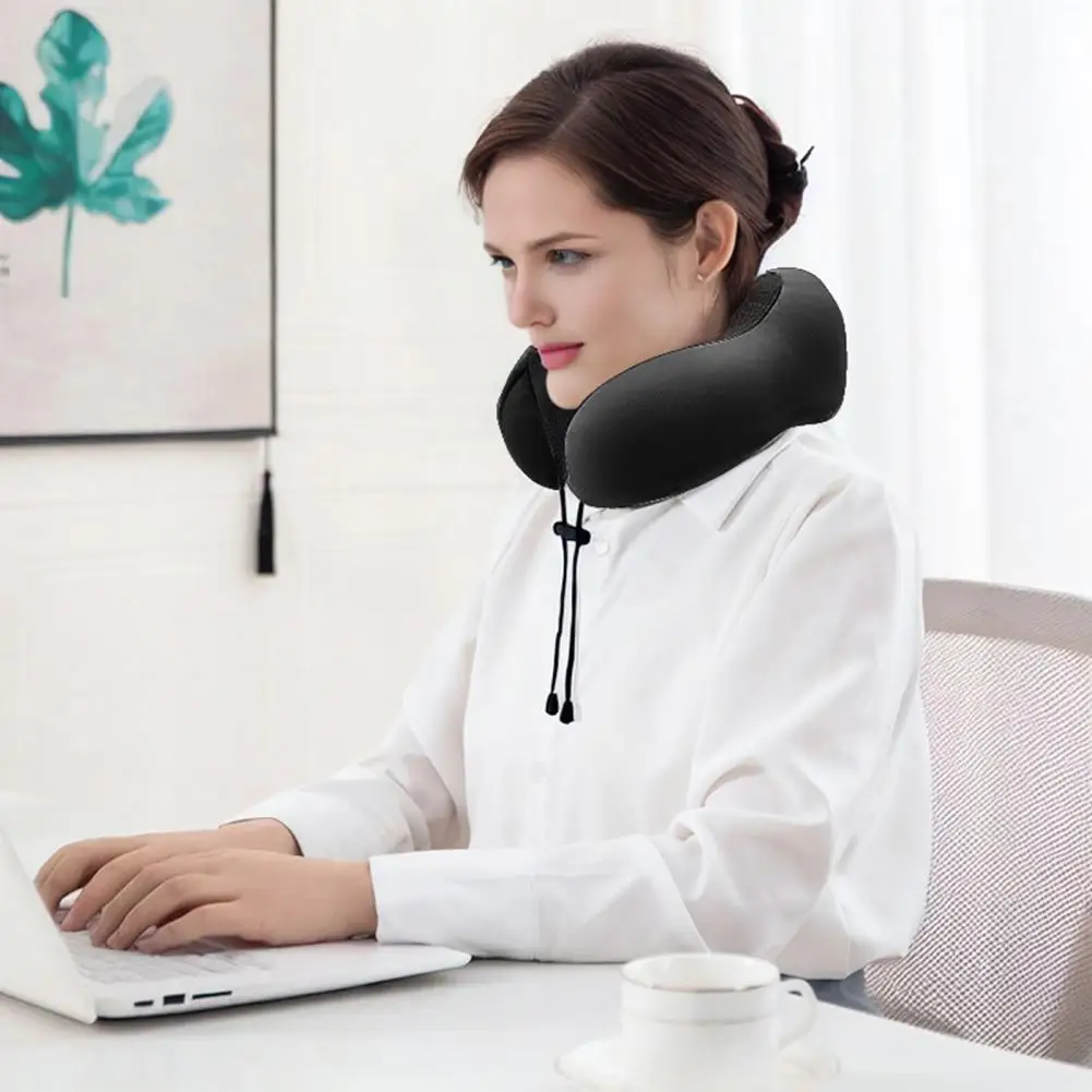 28*26cm Travel Pillow U-Shaped Neck Pillows Breathable Non-Fading Sleeping On Airplanes Memory Foam Neck Support With Zipper 3