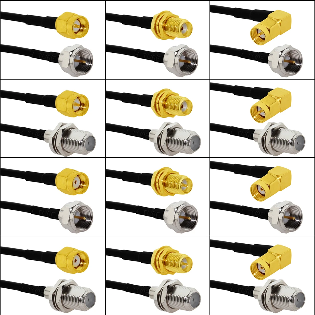 RF Connector Adapter 1pc SMA RF/RP Male/Female to F Plug Jack Pigtail Cable RG174 20cm/30cm/50cm SMA to F RF Coax Adapter