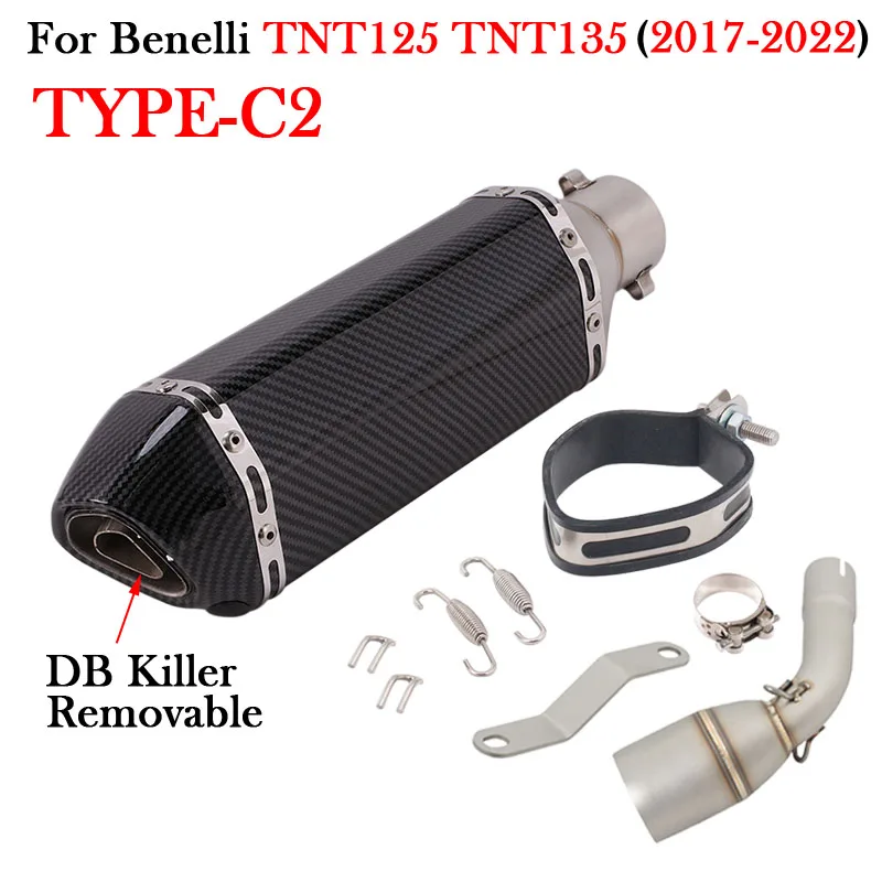 Plug And Play For Benelli TNT125 TNT135 TNT 125 135 2017 - 2020 2021 2022 Motorcycle Exhaust Modify 51mm Escape Middle Link Pipe - Image 5