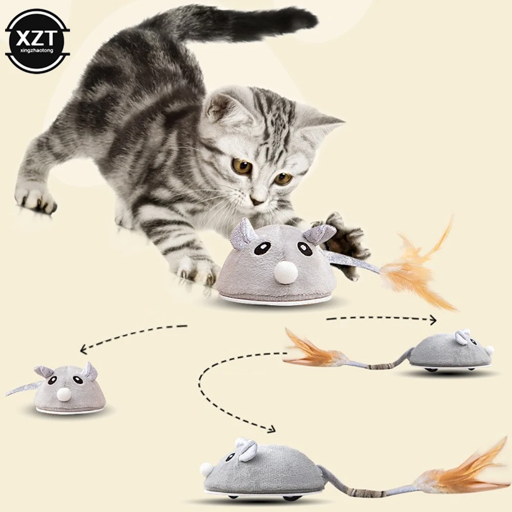 Pet Toy Smart USB Wireless Electronic Rat Plush RC Mouse Automatic Flocking Emulation Toys Rat for Cat Dog Joke Scary Trick
