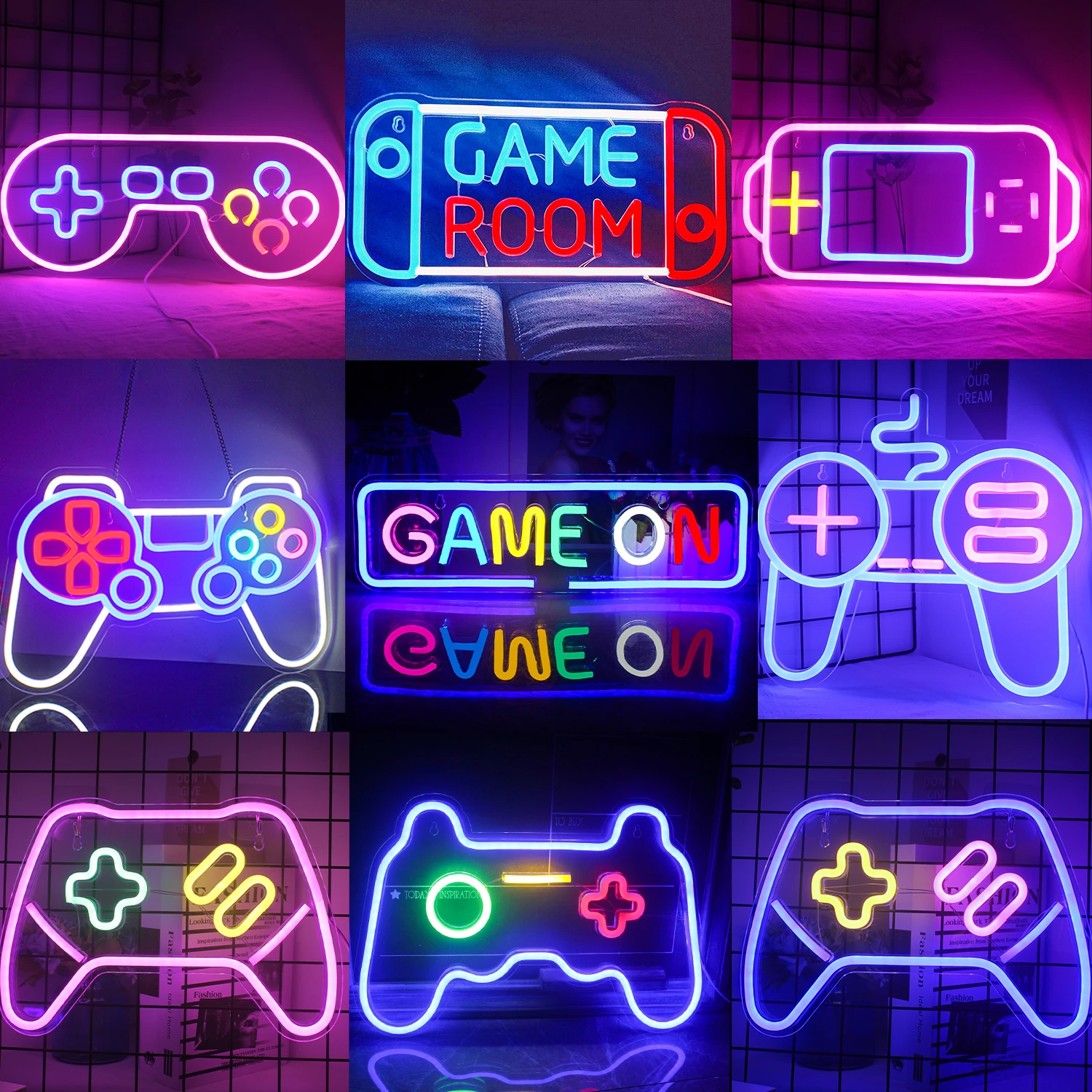 Game Led Neon Light Sign Wall Hanging Man Cave Game Room Decor Aesthetic Children's Room Studio Light Acrylic Gaming Decoration