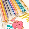 48/100pcs/set Multi-color Gel Pen Refills Painting Drawing Glitter Highlighters Cute Pens Art Markers School Office Supplies 3