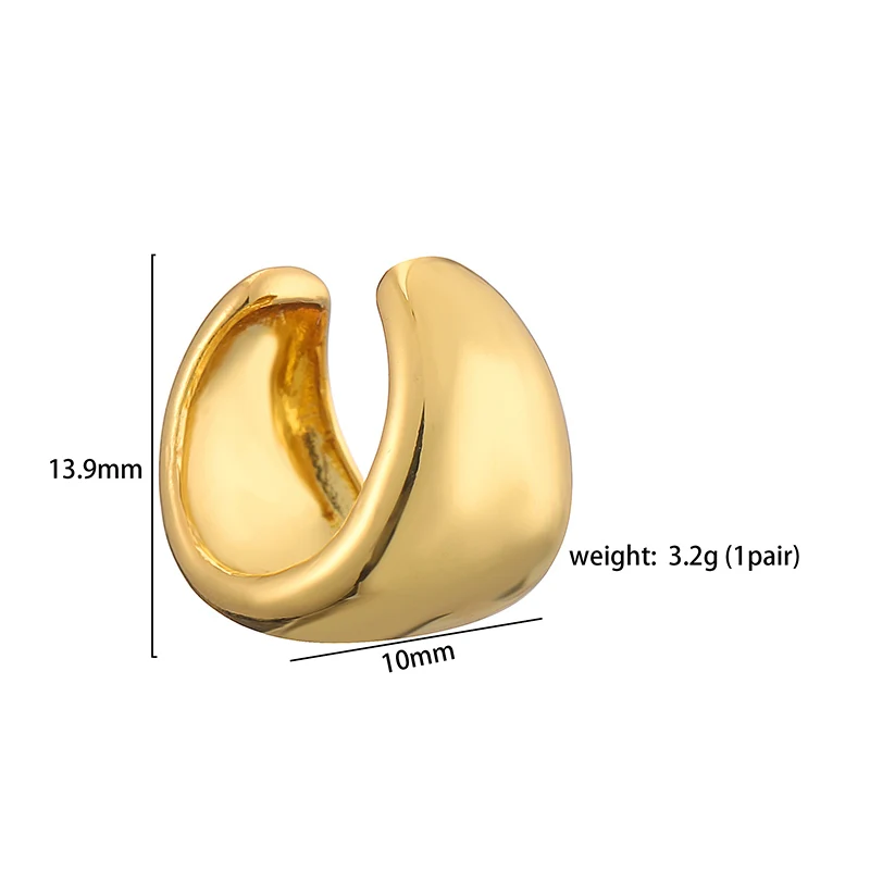Ear Clip Earrings Clip Earrings Ear Clip Ear Accessories Gold Color Round Ear Cuff Clip on Earrings for Women
