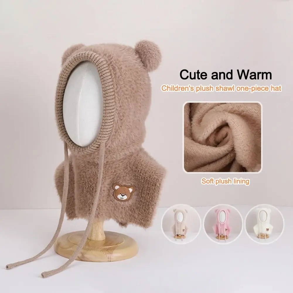 Polyester Kids Winter Knitted Cap Shawl Windproof Balaclava Hat