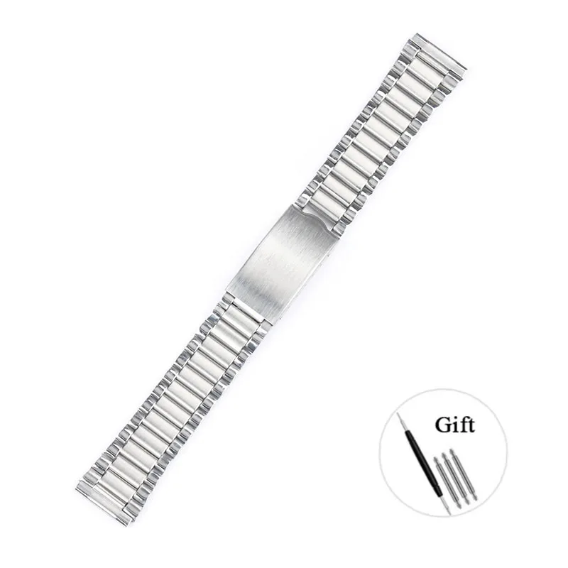 Stainless Steel Universal Watch Band Bracelet - Solid Folding Buckle