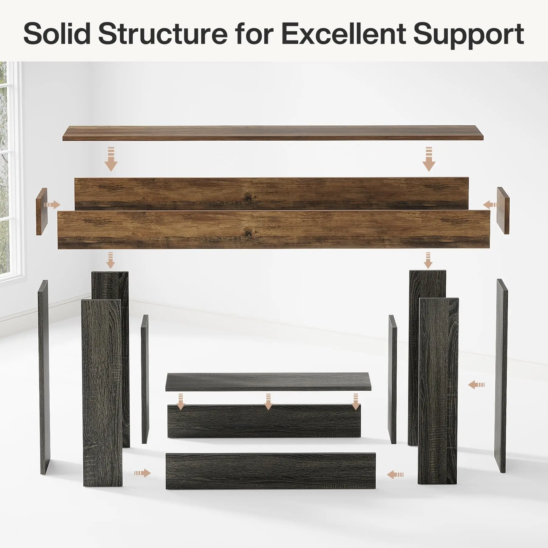 63" 2-Tier Console Table 4