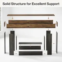Tribesigns Table console de 63 pouces, table d'entrée à 2 niveaux avec base en forme de U, table de canapé longue et étroite en bois derrière la table de canapé 4