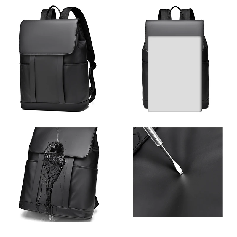 Minimalist Luxury Men's Backpack 15.6 Inch Laptop Backpack Waterproof Business Travel Backpacks for Men Luggage Strap Design 4