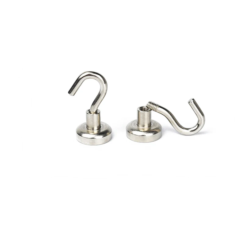 Neodymium Magnet Magnetic Hooks Heavy Duty Super Strong Magnets Round Refrigerator Magnets Hook Cruise Hook for Hanging 5 Pcs neodymium magnets,magnetic hooks,round magnets