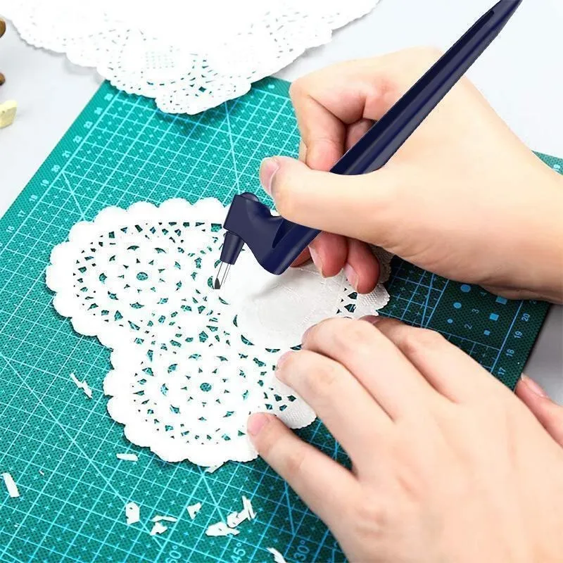 DIY Craft Cutting Tools Wood Carving Cutting Pen Art Craft Tool with 360 Steel Rotating Blade Safety Cutter Paper for craft cutting tools