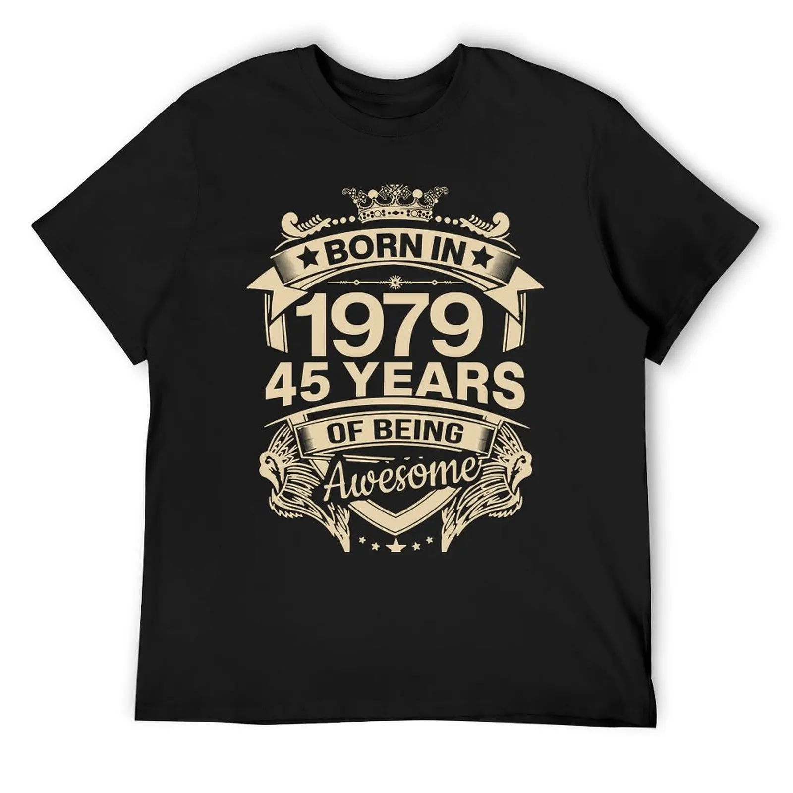 1979 태어난 45 세 생일 선물 티셔츠, 하라주쿠 반팔 티셔츠, 100% 코튼 그래픽 티셔츠 상의