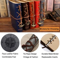 Ретро-блокнот для путешественников, кожаный мягкий чехол, маленький размер 13x9 см, сменные внутренние тетради и блокноты из крафт-бумаги — изображение 6