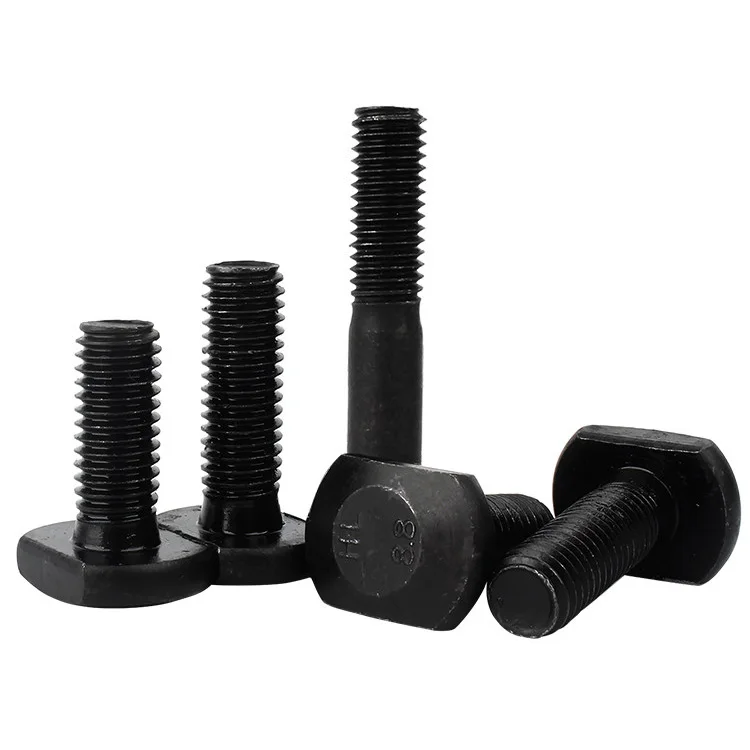 8.8급 탄소강 T-스크류 T-슬롯 채널 레일 트랙 T형 직사각형 해머 헤드 볼트 나사 M8 M10 M12