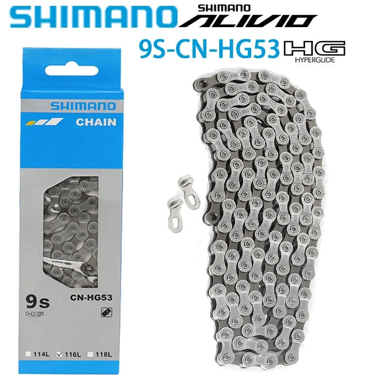 Bicycle Chain SHIMANO ALIVIO HG-53 9 Speed CAPREO Ultra Narrow HYPERGLIDE HG 116L Mountain Bike