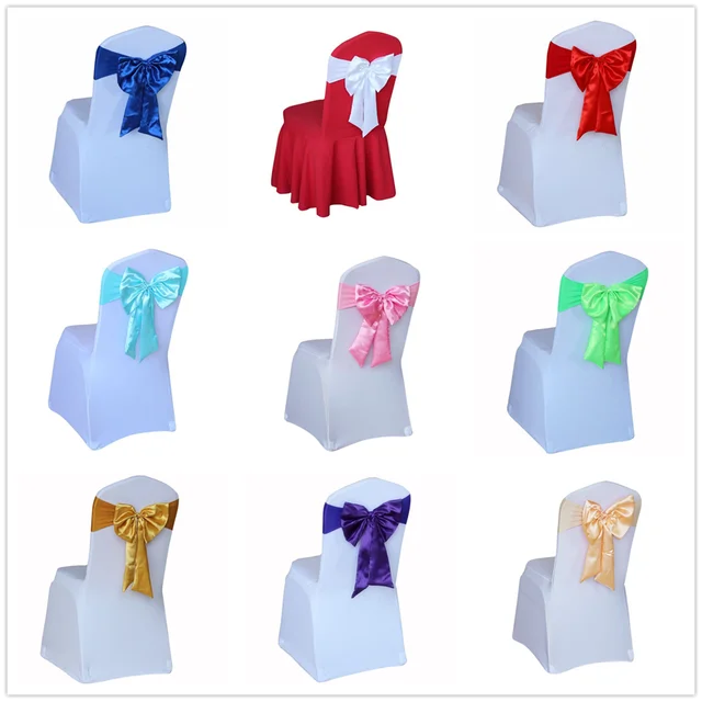 18 Colours Spandex Chair Sash Wedding Chair Sashes Knot Stretch Band
