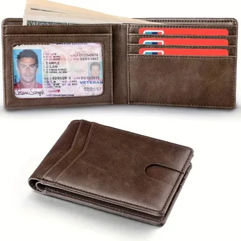 Portafoglio Bifold Vintage leggero: un porta carte di credito e portamonete eleganti e durevoli