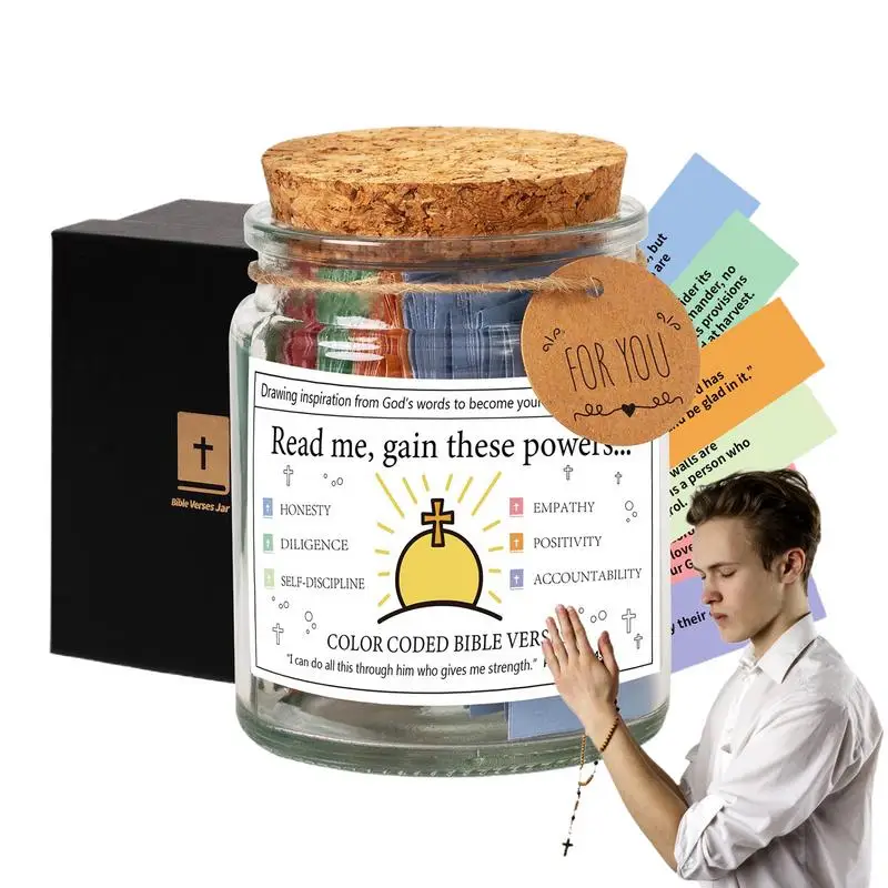 

New Colorful Bible Words Notes Jar Christian Devotional Notes Jar Inspiration Best Wishes Notes Glass Jar For Men And Women