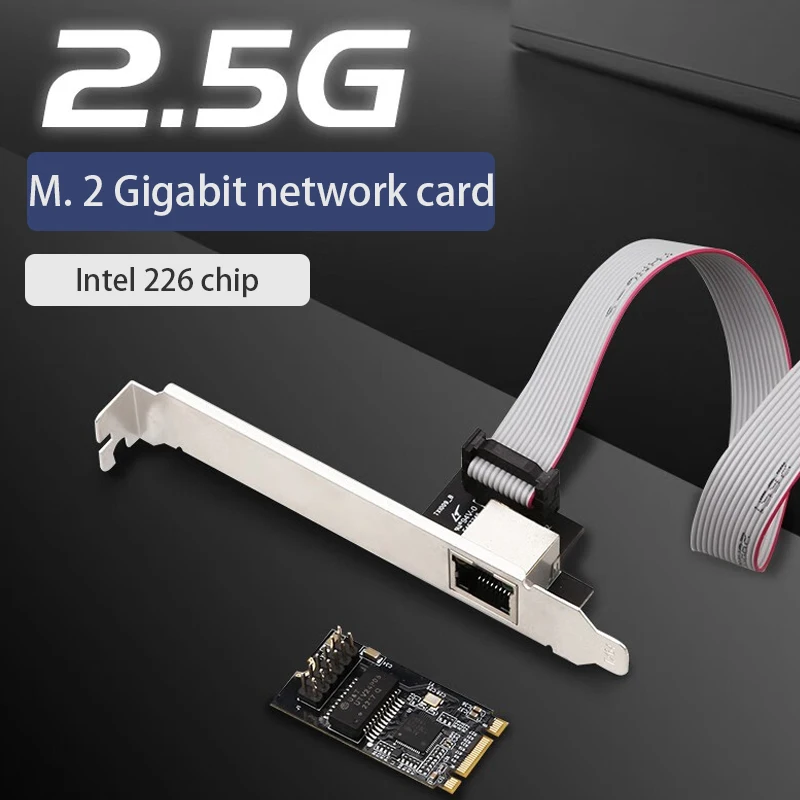 Placa de Rede 2.5g do Gigabit Ethernet Rápido Alta Velocidade Rj45 Lan Adaptador M.2 a Rj45 Acessórios de Computador m.