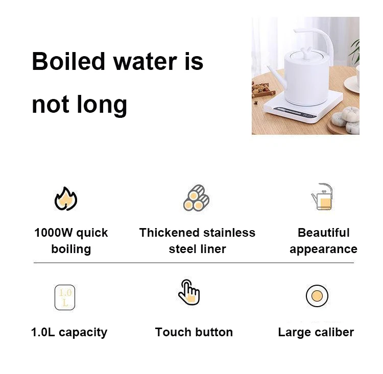 Description Picture 4 of itemLong Mouth Electric Kettle Hand Brew Drip Coffee Pot Temperature Control Teapot Keep-Warm Hot Water Heating Boiler Milk Heater