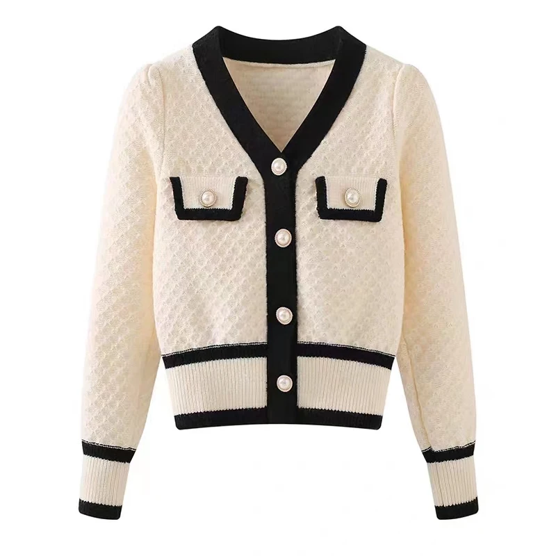 

2023 Autumn V-neck Knitted Cardigan Jackets Women Winter Korean Soft Warm Sweaters Coat Long Sleeve Coat Fashion Cardigans 28955