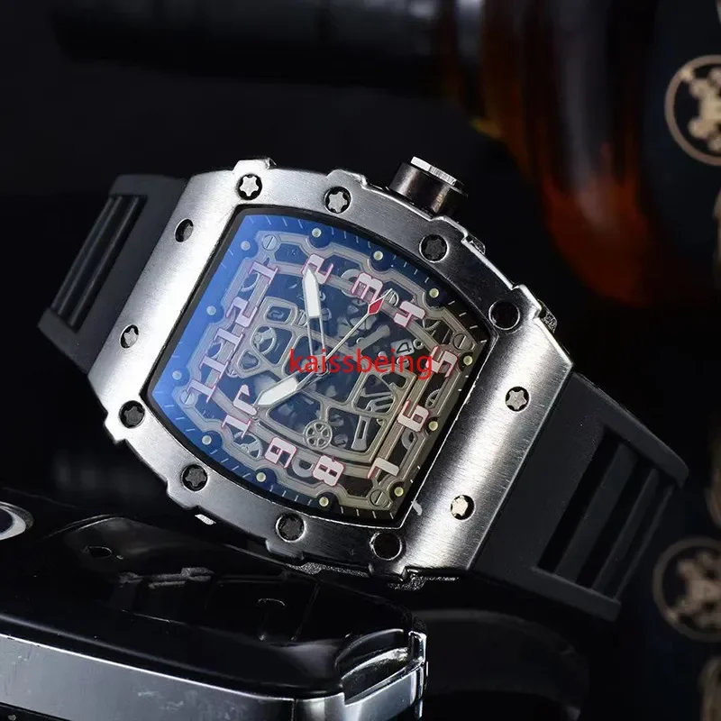 

The New Luxury 3-pin rm quartz watch transparent bezel men's automatic watch men's designer wrist Reloj Hombre