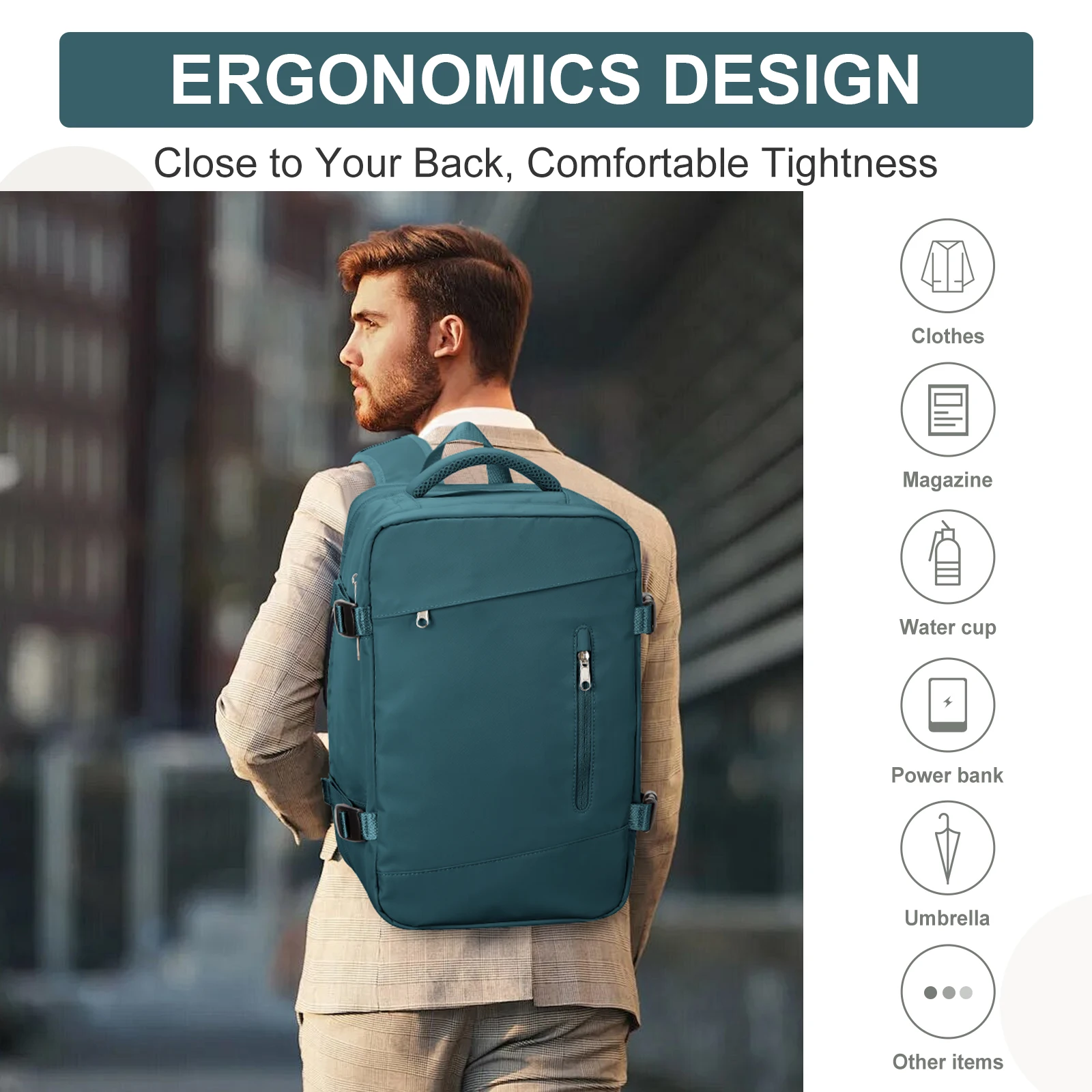 rucksack Hand Luggage Backpack Business Laptop Bag College Travel Backpack Waterproof Carry on Cabin mochila ryanair 40x20x25