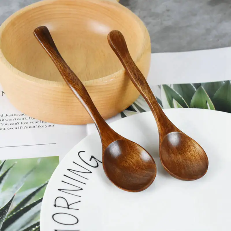 

Natural Wood Spoon Bamboo Cooking Utensil Coffee Kitchen Teaspoon Tableware Accessories