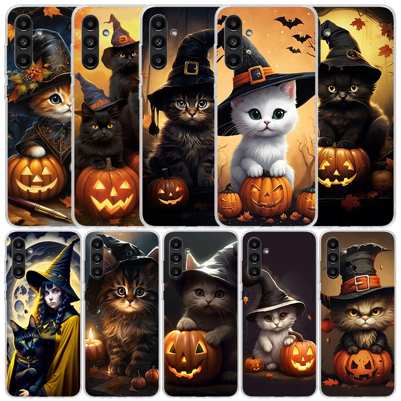 Spooky Black Kitten & Pumpkin Halloween Phone Case