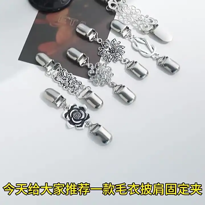 4 Clip Per Maglione Vintage – Fermagli Per Cardigan, Sciarpa E Colletto In Metallo Con Perle Finte