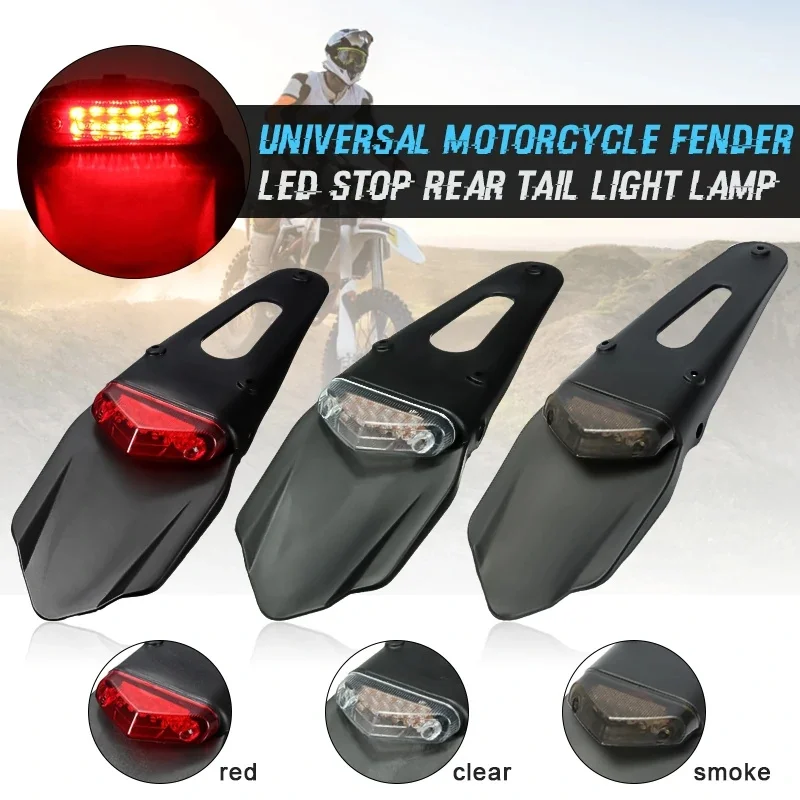 

Motorcycle Fenders 12 LED Lamp Stop Break Rear Tail Red Light Universal
