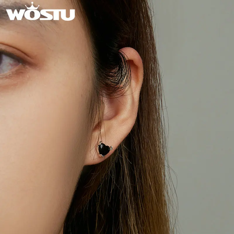 Orecchini da uomo in argento sterling 925 ipoallergenico nero punk gotico orecchini gioielli neri regali per le donne, Klein, Argento sterling, Nessuna pietra preziosa