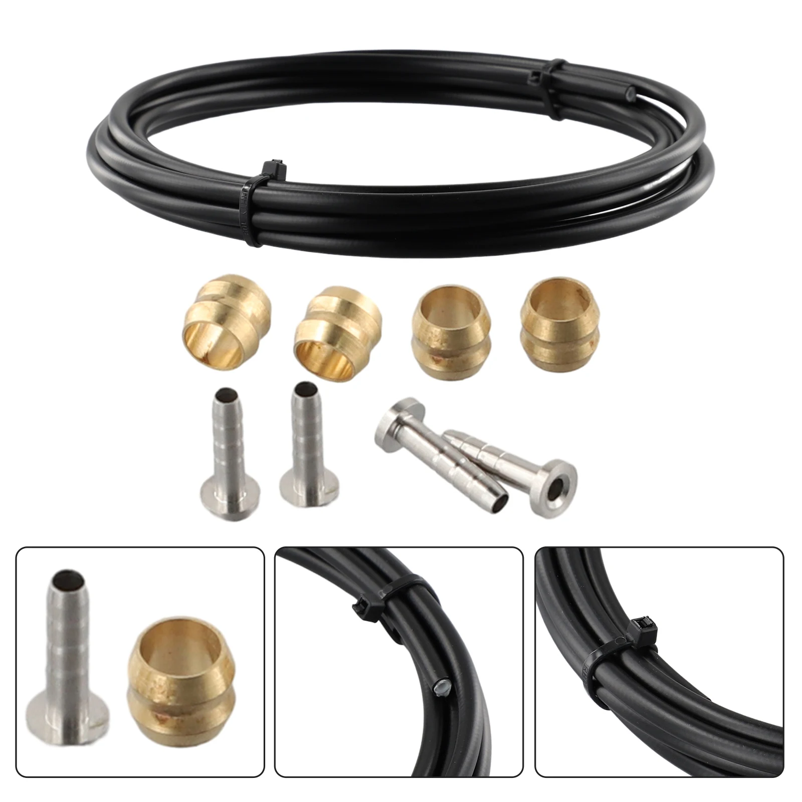 

Black Bike Hydraulic Brake Hose SMBH59BH90 Olive Connector Insert Set Suitable for Shimano M355 to M9000 Models 2 5m Length