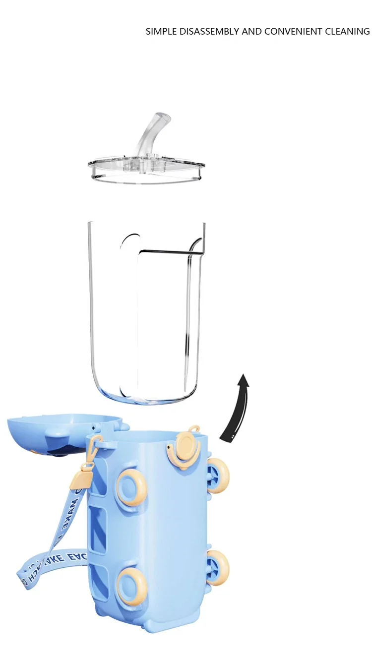 MyGiftHome 17oz Portable Plastic Kids Bus Water Bottle