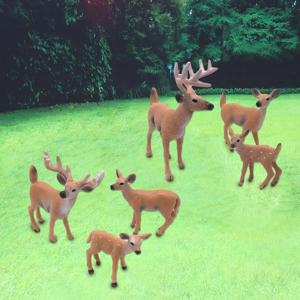 

White-Tailed Deer Figurines Ornaments Animal Figurines Collection Toy Home Office Decoration Craft Gift Figurines