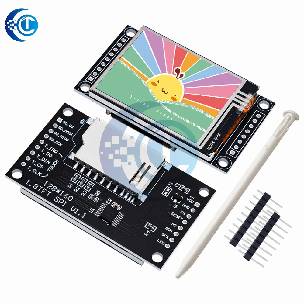 TFT LCD 모듈 LCD 스크린 모듈, 터치 SPI 시리얼 51 드라이버, 4 IO ST7735S 드라이버, 아두이노용 TFT 해상도 128*160, 1.8 인치