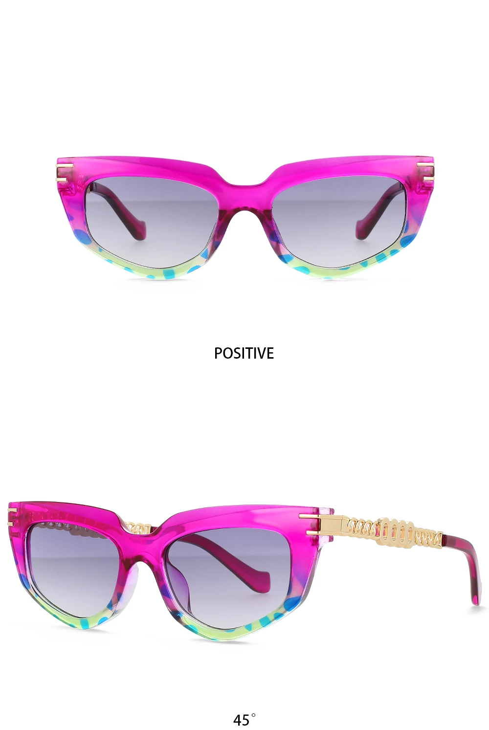 55577 metall Hohl Kette Presbyopie Brille Frauen Katze Augen Retro Luxus Brille Rahmen Marke Designer Computer Literatur Gläser – Detail 11