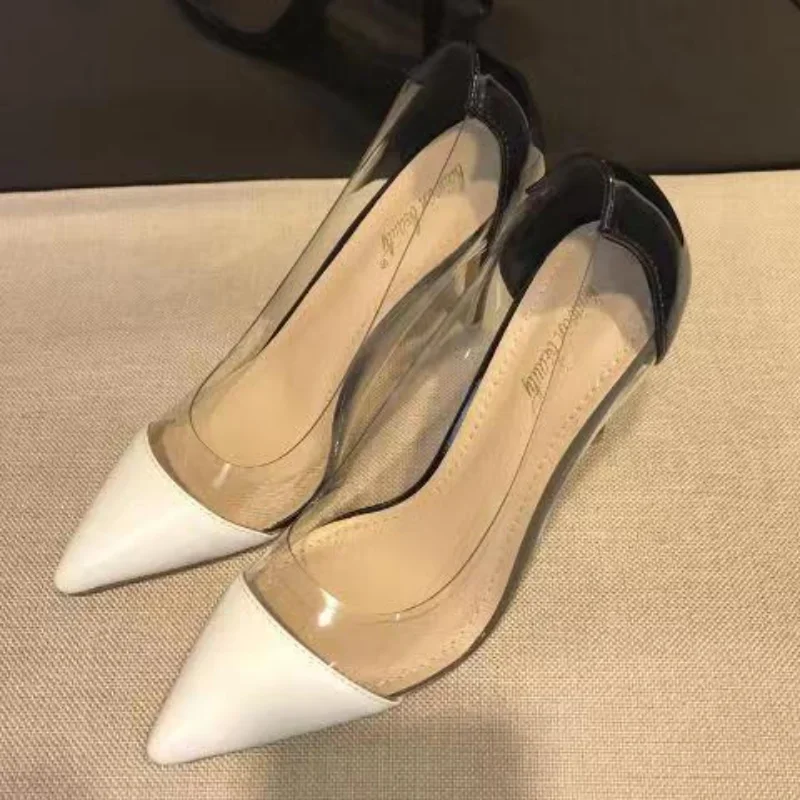 2023 Brand Designer Women's High Heels PVC Transparent Sexy Pointed Heels Party Shoes Ladies Fine Heel Sandals Spring and Summer 5