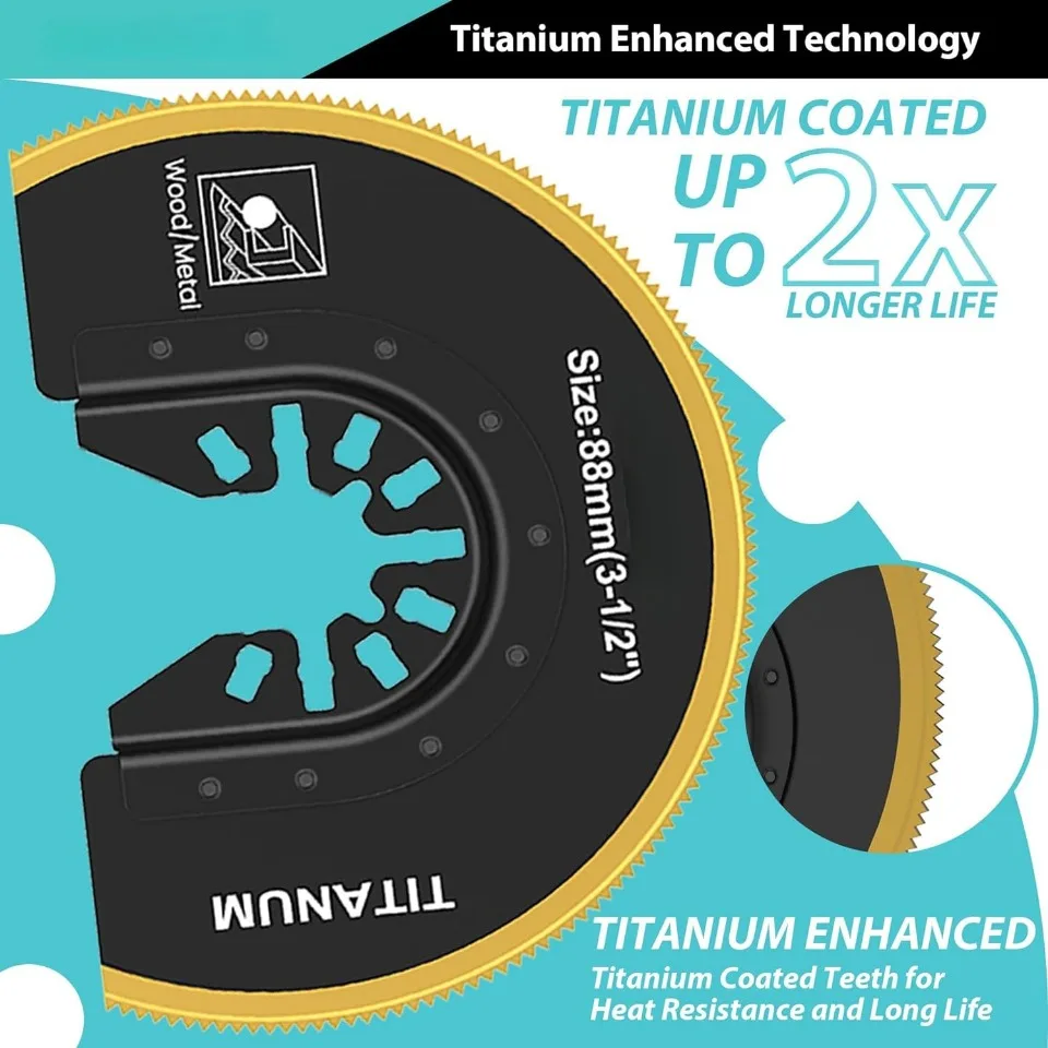 Premium Titanium Oscillating Multitool Blades for Versatile Cutting - 12 Pack