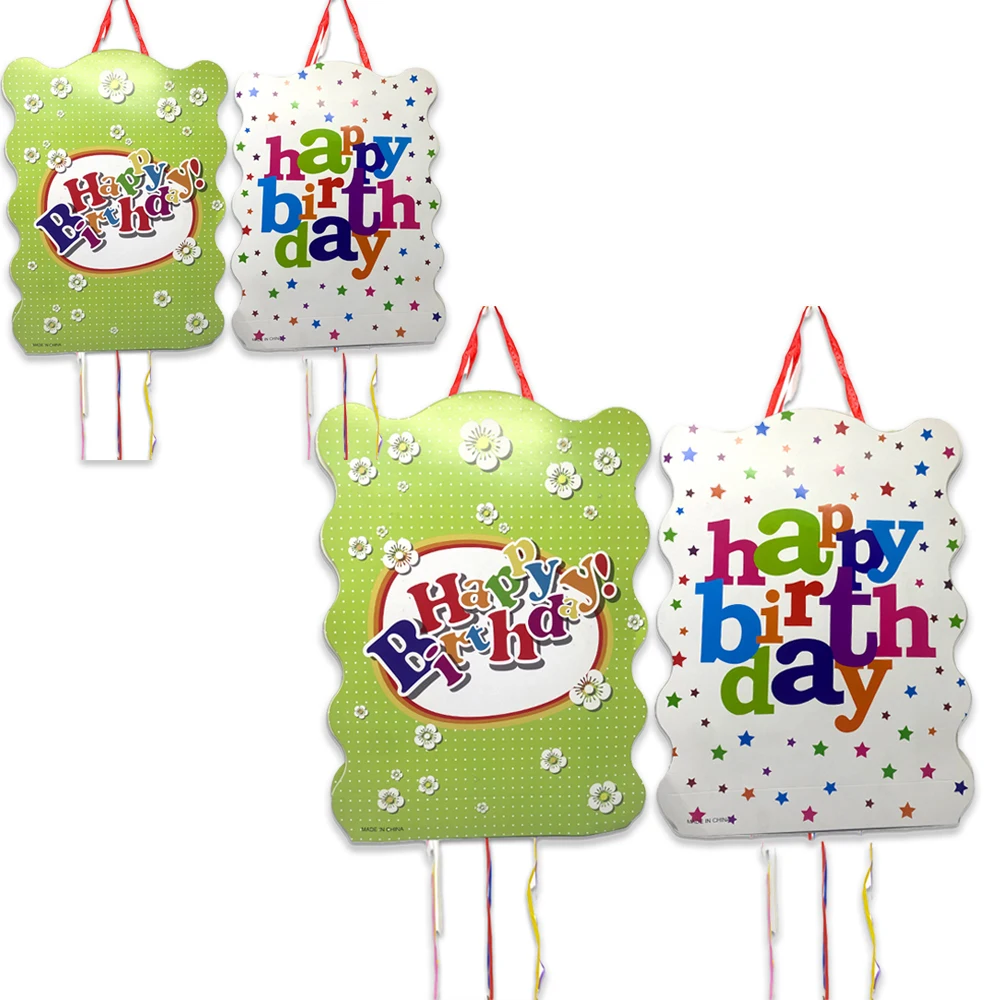 1pcs/lot Happy Birthday Pinata Birthday Party Deco Piñata Event piñata cumpleaños infantil Girls Boys Kids Favors DIY Pinatas