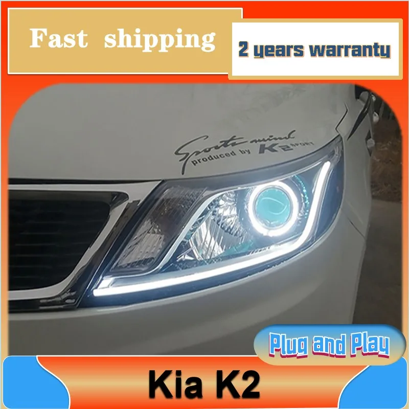 

Car Styling for Kia K2 Headlight 2009-2013 K2 Head Light DRL Turn Signal Low High Beam Projector Lens