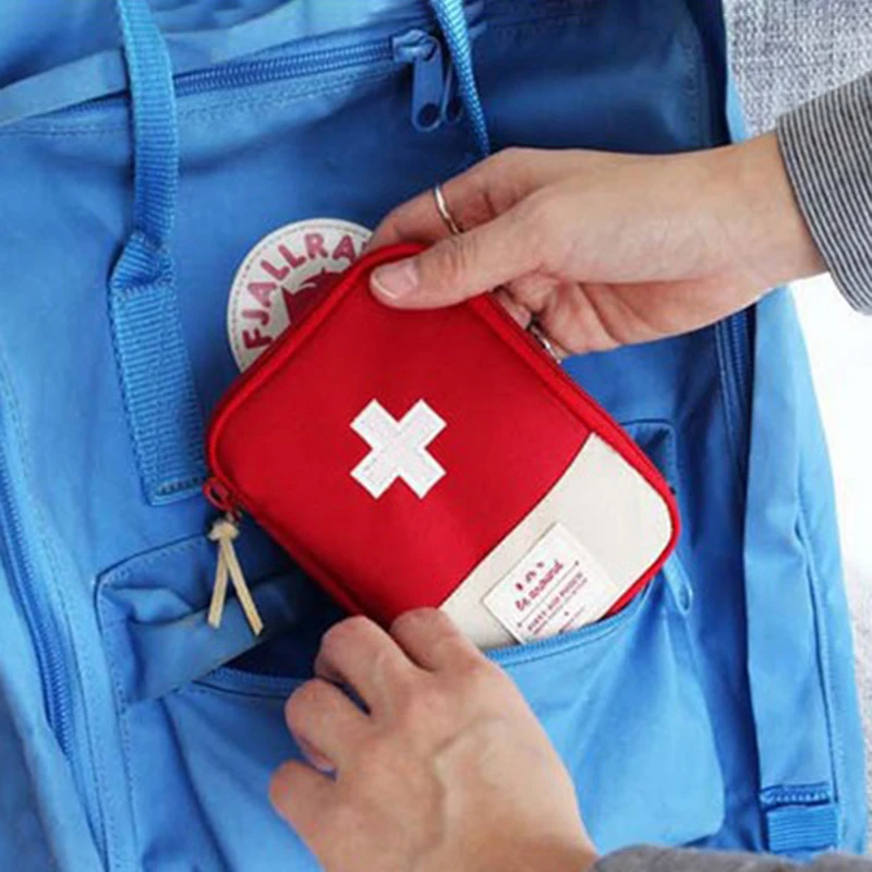 Mini Portable Medicine Bag Travel First Aid Kit Storage Survival Box Outdoor...