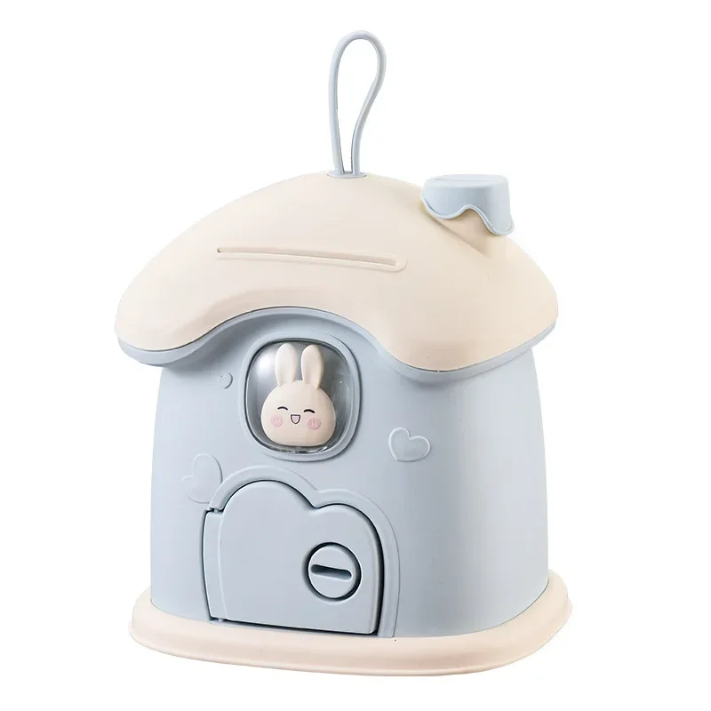 Cartoon Mushroom House Cute Piggy Bank Girls Boys Large Capacity Internet celebrities Children's Small House with Key Piggy Bank 6