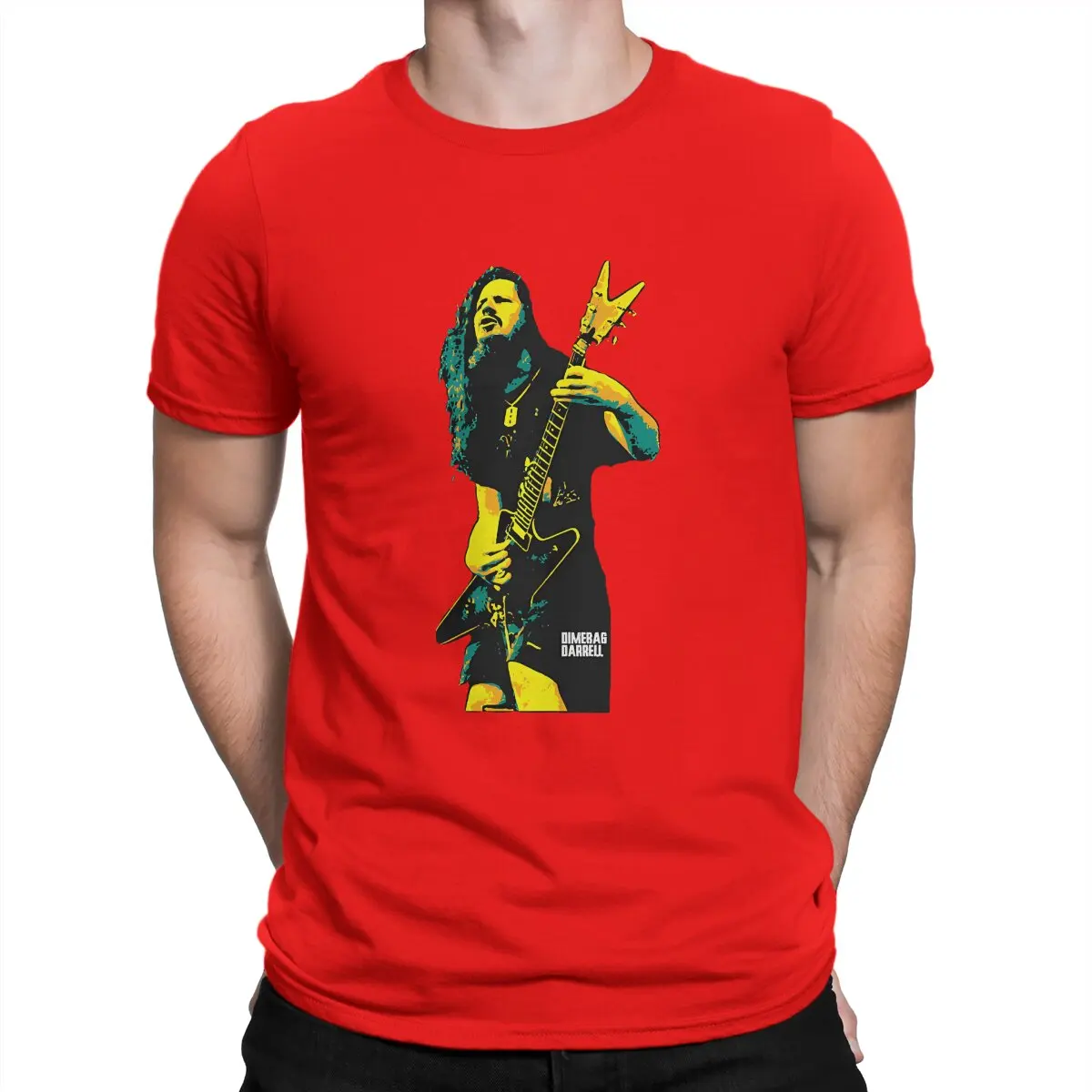 thumbnail image 1 of Camiseta divertida de Lance Abbott, músico y compositor estadounidense. Camiseta de algodón con cuello redondo. Camiseta de manga corta de Dimebag Darrell., 1 of 7