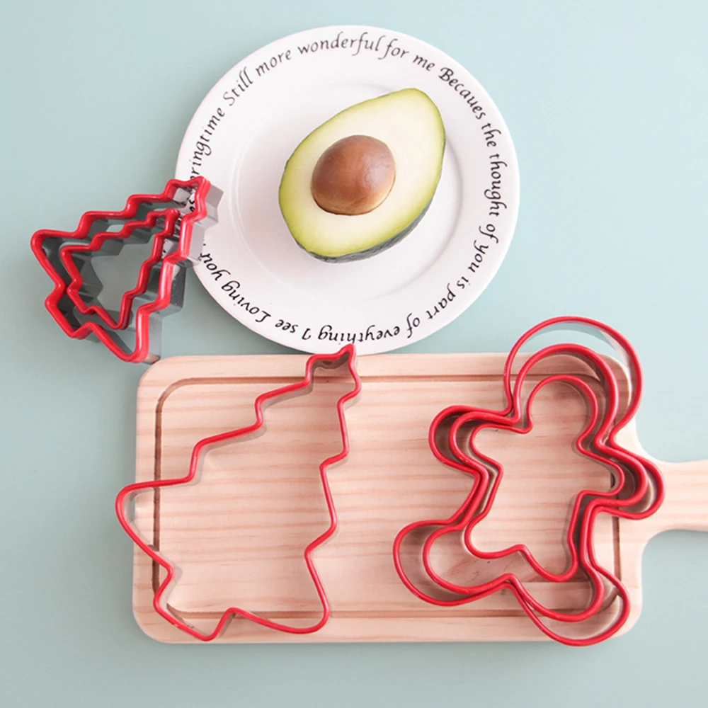 Set(3pcs) Creative Stainless Steel Gingerbread Man Christmas Biscuit Mold Fruit Cutting Mold Kitchen Baking Tool cookie cutter baking mold cookie mould baking decorating tools