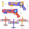 TEMI 4-Pack Foam Planes With 2 Launchers. For Boys 3-8. 4 LED Planes & 20 Darts. Outdoor Toys. 5