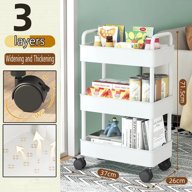 Maximize space and convenience with the Mobile Storage Rack Trolley