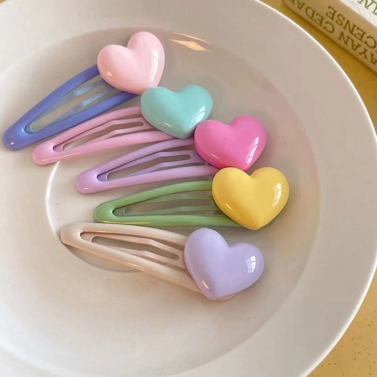 Dopaminfarbene Haarspange, Tropföl, herzförmiger BB-Clip für Frauen und Mädchen, trendige süße Haar-Accessoires, Kawaii-Haarspangen