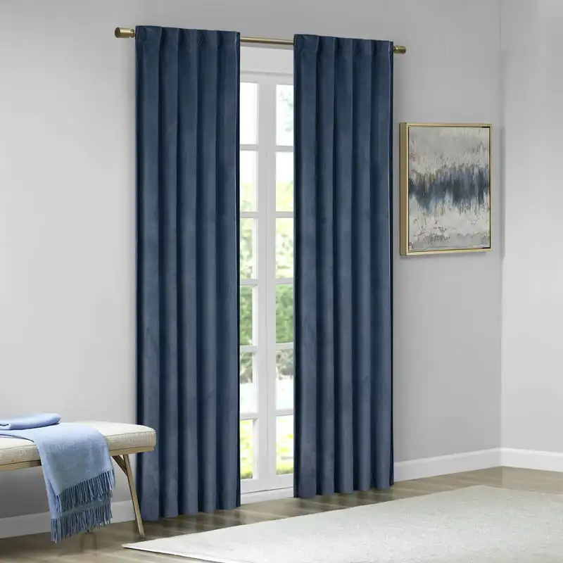 

Room Darkening Poly Velvet Rod Pocket/Back Tab Window Panel Pair