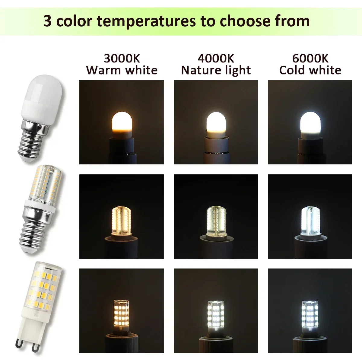 Bombilla LED G9, Blanco Frío, 10 W, 6000 K, Equivalente A